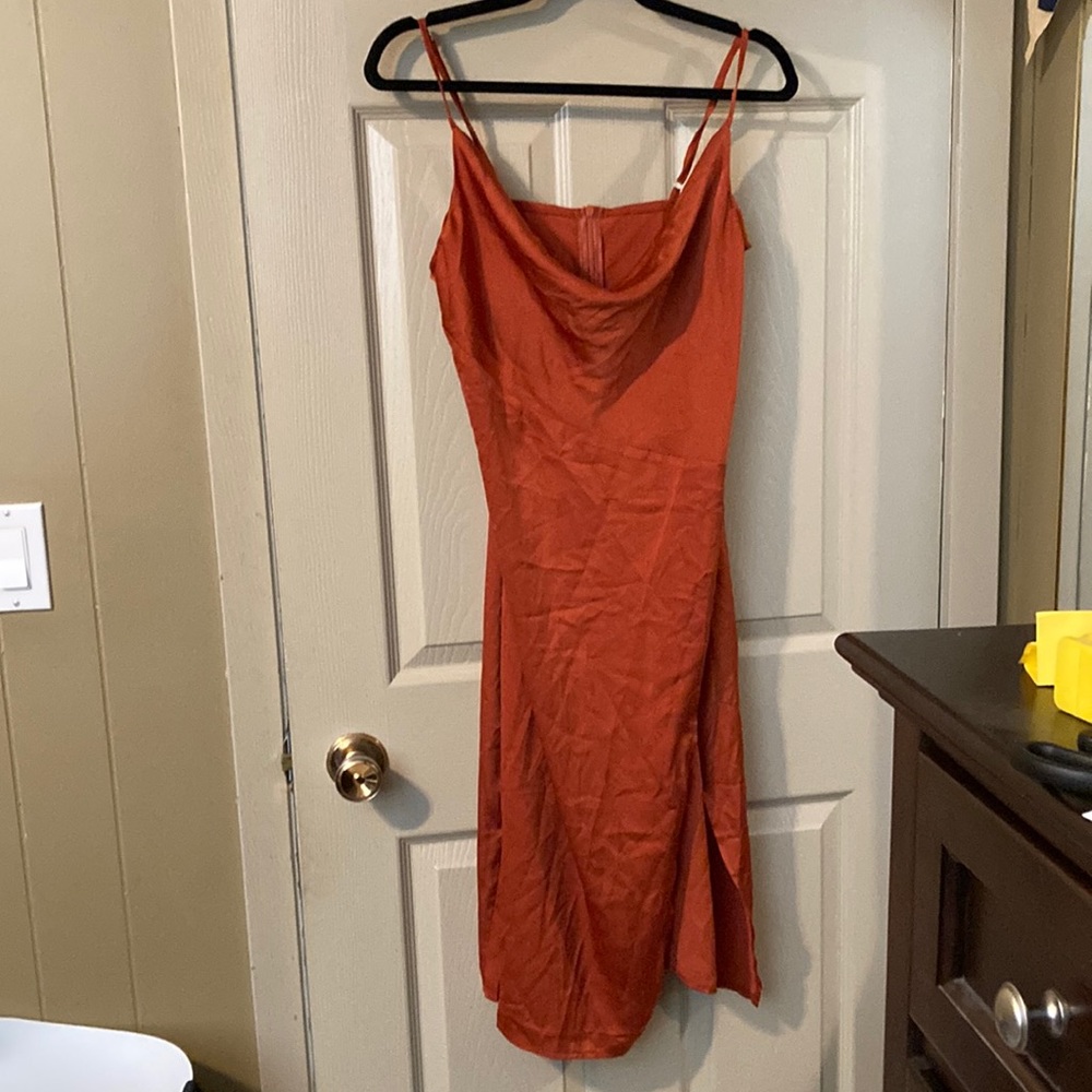 Mid length silky dress